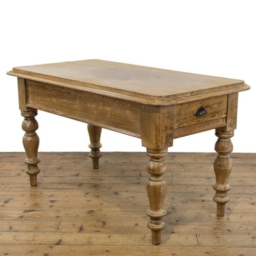 Antique Pitch Pine Table with Two Drawers