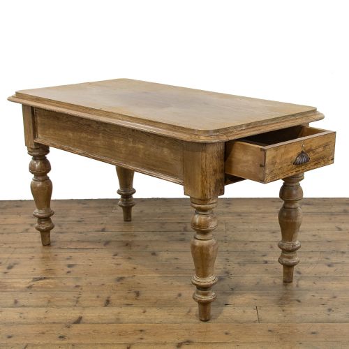 fig 1. Antique Pitch Pine Table With Two Drawers