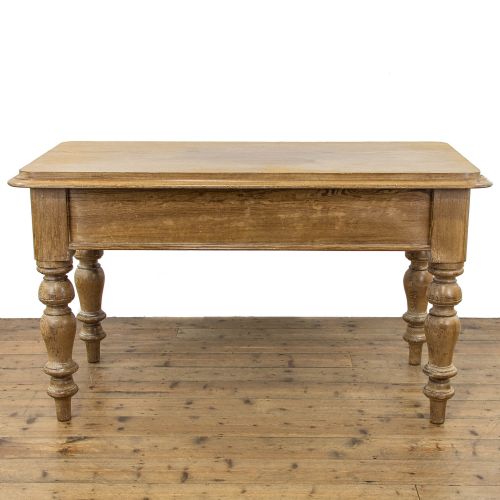 fig 2. Antique Pitch Pine Table With Two Drawers