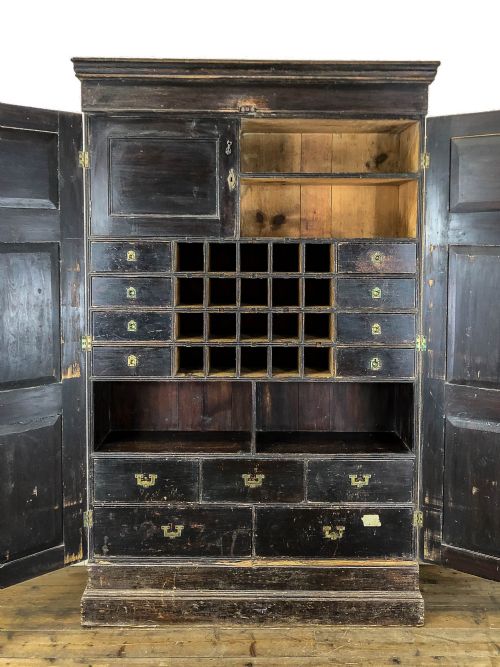 fig 2. Antique 19th Century Stained Pine Solicitors Cupboard