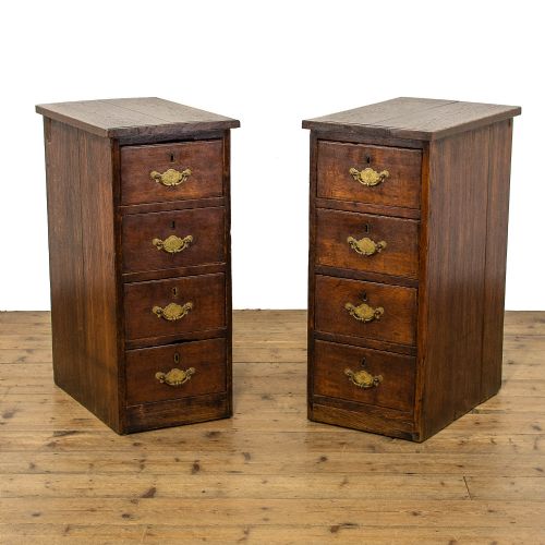 fig 1. Pair of Antique Oak Bedside Tables