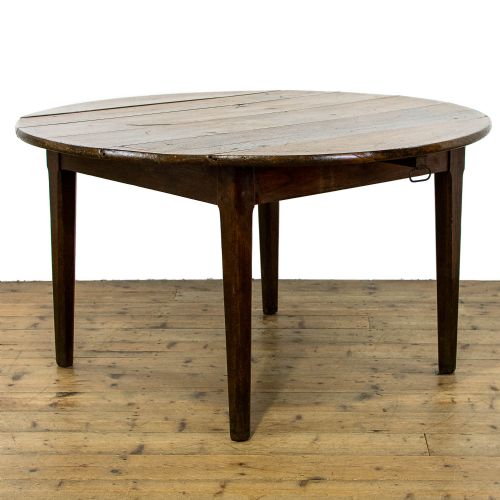 fig 1. Antique French Fruitwood Drop Leaf Farmhouse Table 