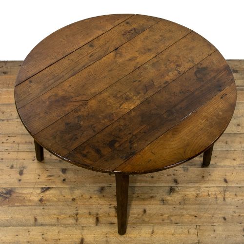 fig 2. Antique French Fruitwood Drop Leaf Farmhouse Table 
