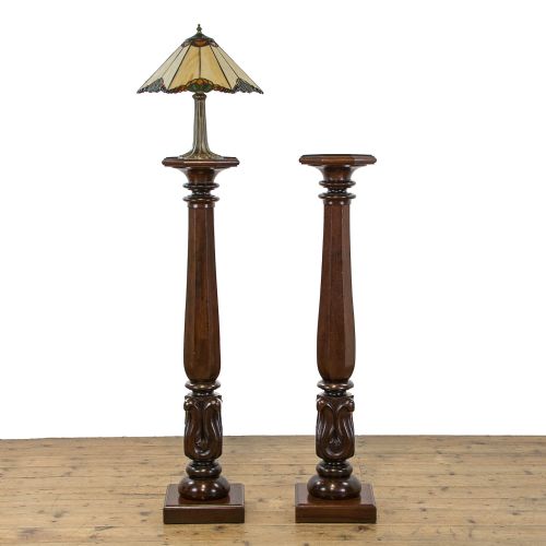 Pair of Antique Mahogany Torchiere Stands
