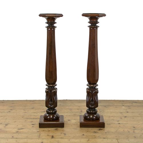 fig 1. Pair of Antique Mahogany Torchiere Stands