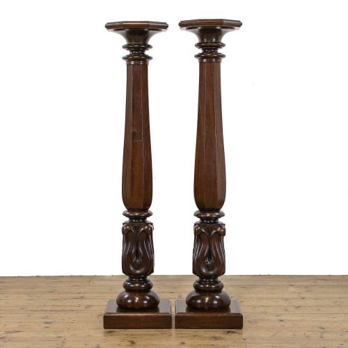fig 2. Pair of Antique Mahogany Torchiere Stands