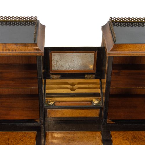 fig 1. Antique Ebonized Walnut and Amboyna Writing Desk