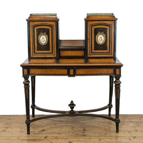 Antique Ebonized Walnut and Amboyna Writing Desk