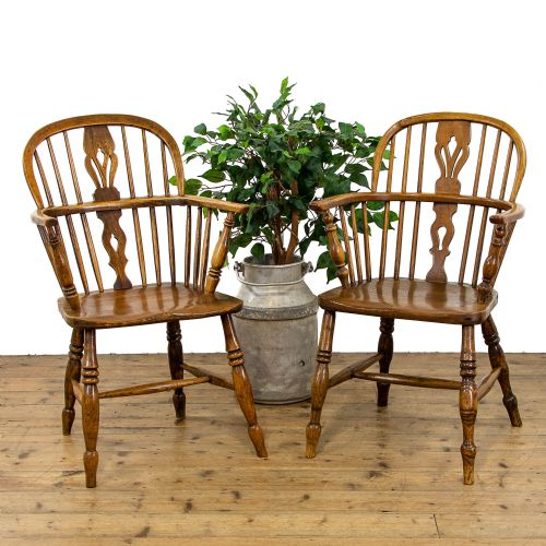 fig 1. Pair of Antique Ash and Elm Windsor Chairs