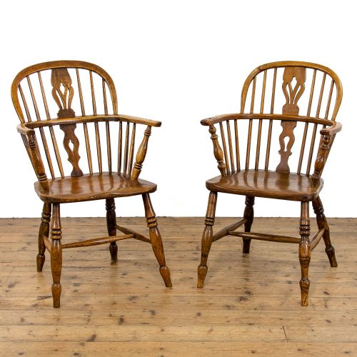 Pair of Antique Ash and Elm Windsor Chairs