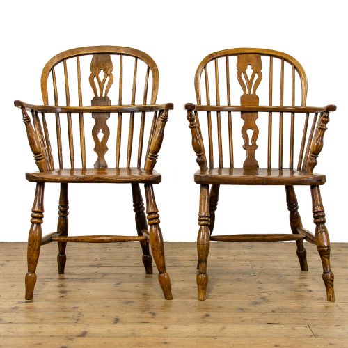 fig 2. Pair of Antique Ash and Elm Windsor Chairs