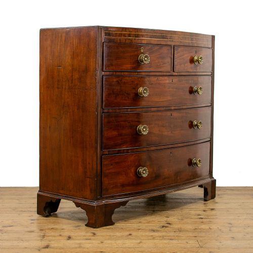 Antique Bow Front Mahogany Chest of Drawers