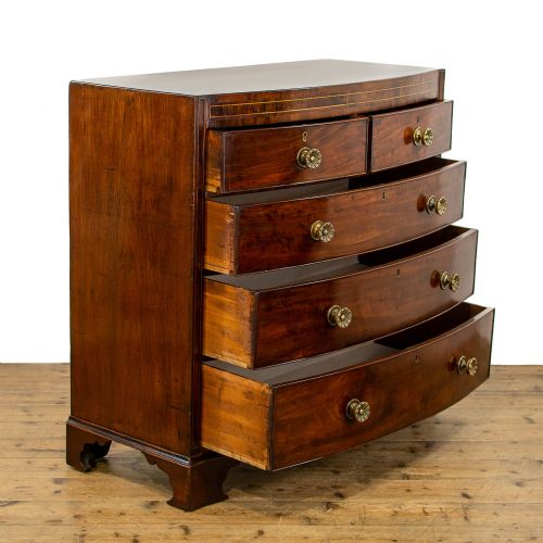 fig 2. Antique Bow Front Mahogany Chest of Drawers