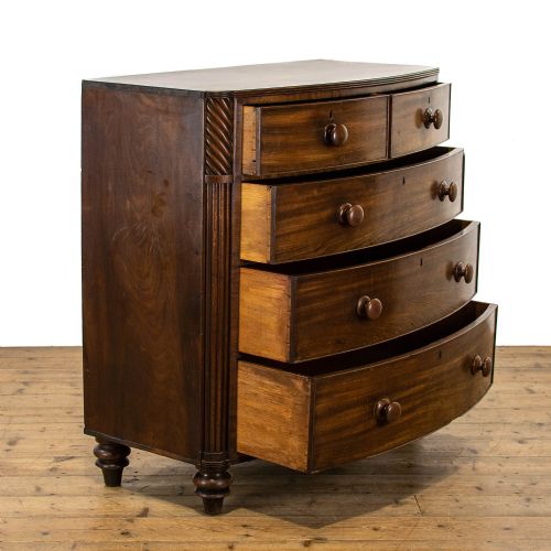 fig 2. Antique Mahogany Bow Fronted Chest of Drawers