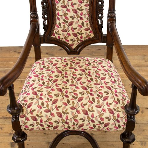 fig 2. Antique Upholstered Throne Armchair