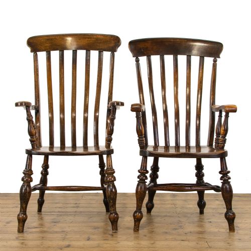 fig 2. Harlequin Pair of Antique Windsor Armchairs