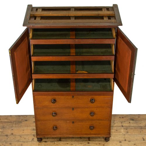 fig 1. Antique Walnut Linen Press Cupboard