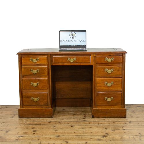 fig 1. Antique Oak Kneehole Desk