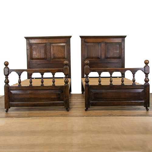 Pair of Antique Oak Single Beds
