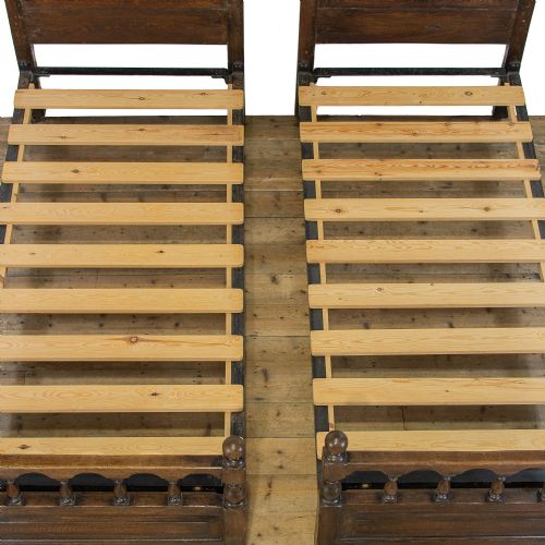 fig 1. Pair of Antique Oak Single Beds