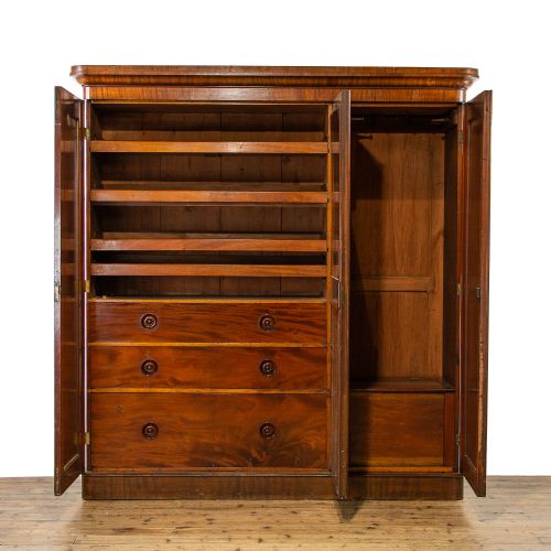 fig 1. Victorian Mahogany Triple Compactum Wardrobe