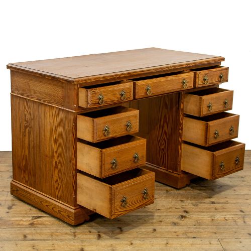 fig 2. Antique Gothic Revival Pine Pedestal Desk