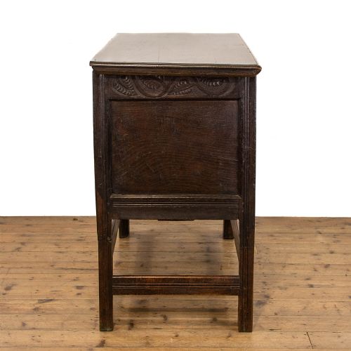 ANTIQUE CARVED OAK COFFER - ADDITIONAL PHOTO 1
