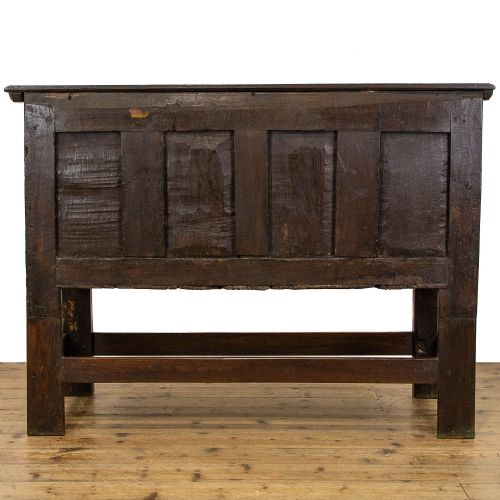 ANTIQUE CARVED OAK COFFER - ADDITIONAL PHOTO 5