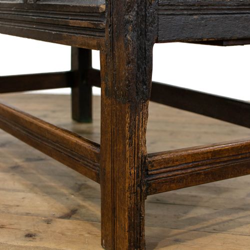 ANTIQUE CARVED OAK COFFER - ADDITIONAL PHOTO 12
