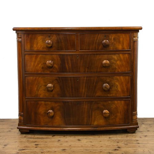 Antique Mahogany Bow Front Chest of Drawers