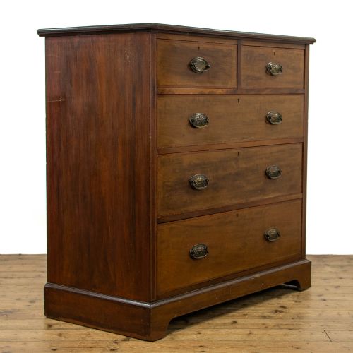 ANTIQUE INLAID MAHOGANY CHEST OF DRAWERS - ADDITIONAL PHOTO 1