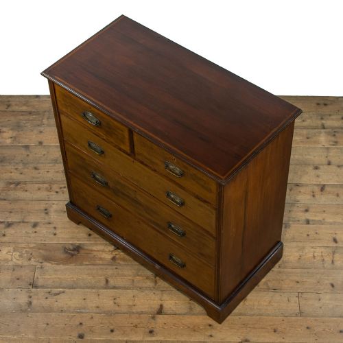 ANTIQUE INLAID MAHOGANY CHEST OF DRAWERS - ADDITIONAL PHOTO 7