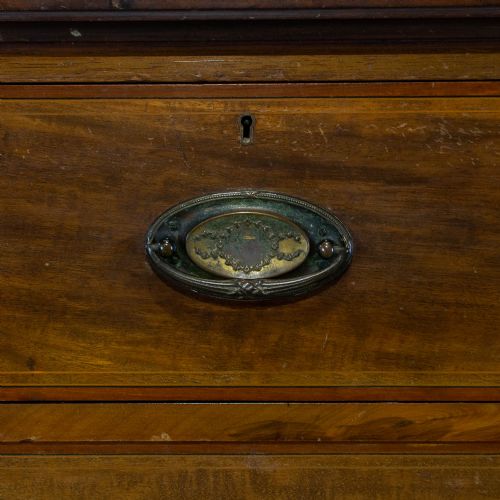 ANTIQUE INLAID MAHOGANY CHEST OF DRAWERS - ADDITIONAL PHOTO 10