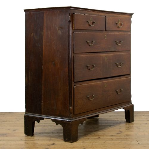 fig 2. Georgian Antique Oak Chest of Drawers