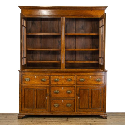 fig 1. 19th Century Antique Glazed Oak Dresser