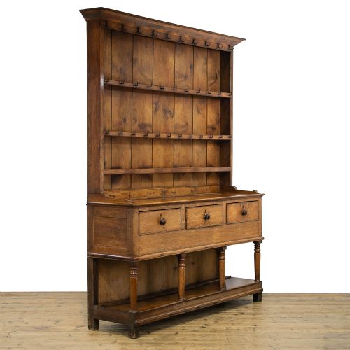 fig 1. Antique Welsh Oak Pot Board Dresser