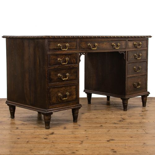 fig 1. Antique Stained Oak Writing Desk