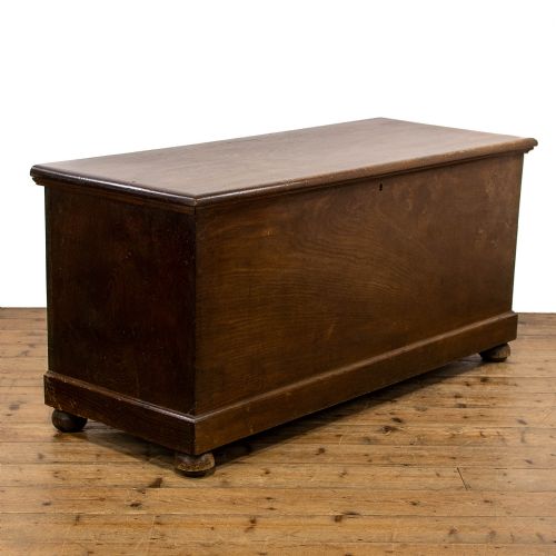 Large Antique Elm Six Plank Coffer