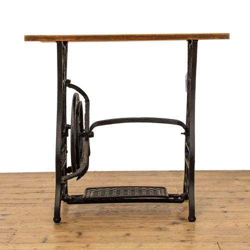 fig 2. Antique New Goodrich Sewing Machine Table with Oak Top