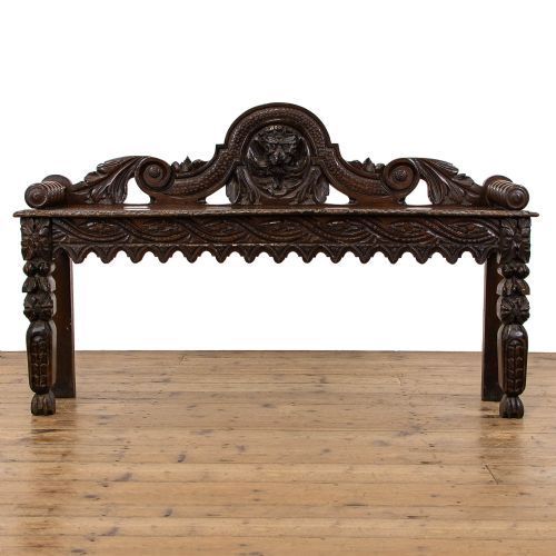 fig 1. Victorian Antique Oak Hall Bench
