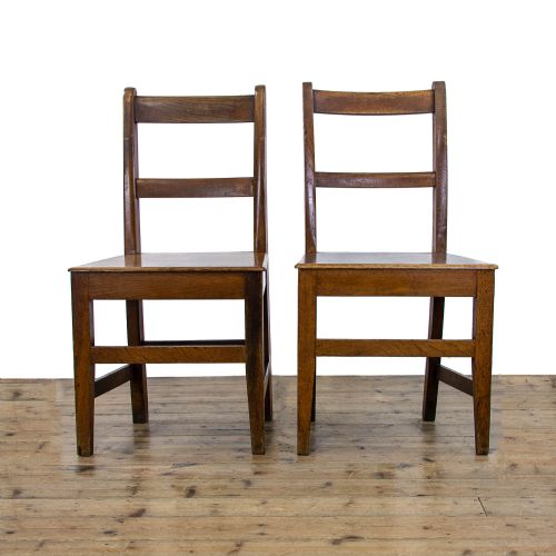 fig 1. Pair of Antique Oak Farmhouse Chairs
