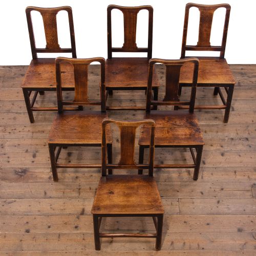 fig 1. Set of Six Georgian Antique Oak Chairs