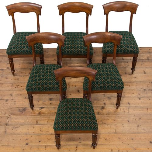fig 1. Set of Six Regency Antique Mahogany Upholstered Dining Chairs