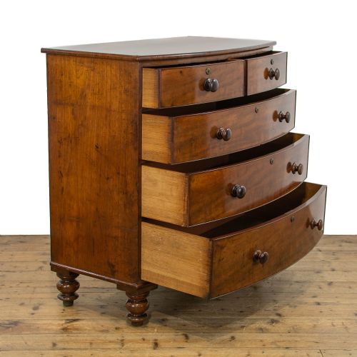 fig 2. Antique Mahogany Bow Fronted Chest of Drawers