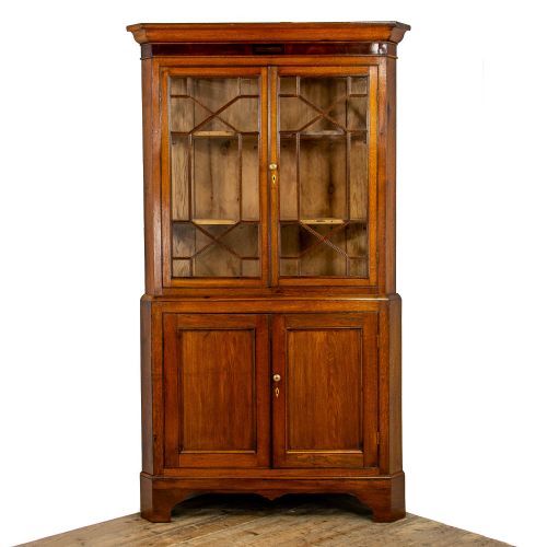 Antique Oak Corner Cupboard