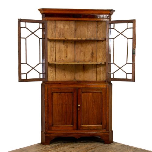 fig 1. Antique Oak Corner Cupboard