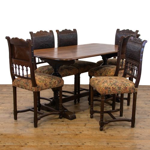 fig 1. Antique Dining Table and Chairs Set