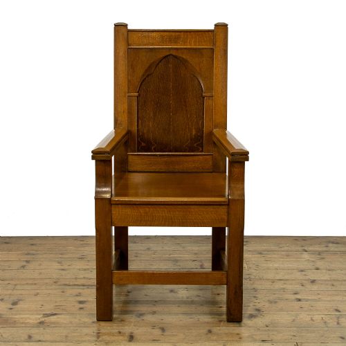 fig 1. Antique Oak Throne Chapel Chair