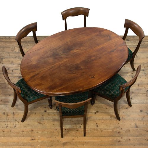 fig 1. Antique Mahogany Dining Table and Six Dining Chairs