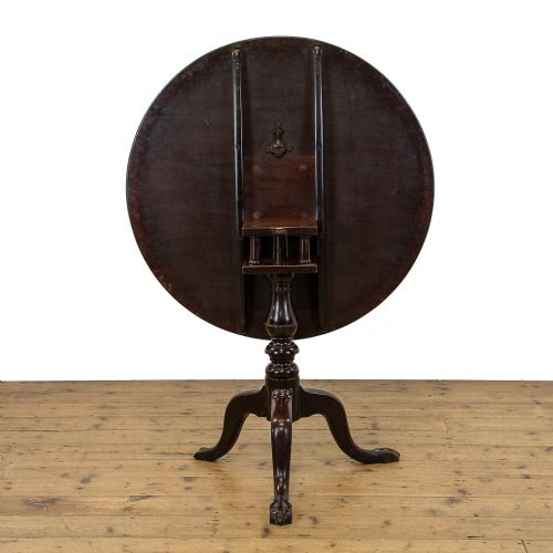 fig 2. Georgian Antique Mahogany Birdcage Tilt Top Table